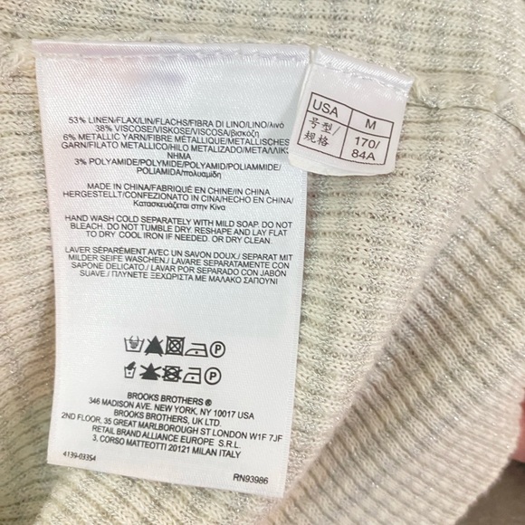 Brooks Brothers Shell Tank Sweater Womens Large Ivory Gray Metallic Linen Blend - Picture 9 of 14
